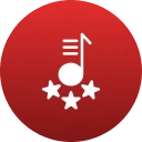 Musical note and stars graphic