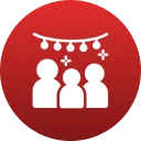 Family celebration icon with ornaments