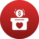 Charity box with dollar symbol